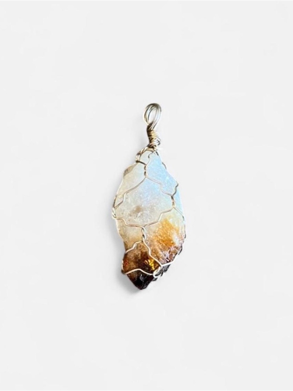 Custom Hand Wrapped Raw Citrine Crystal Pendant